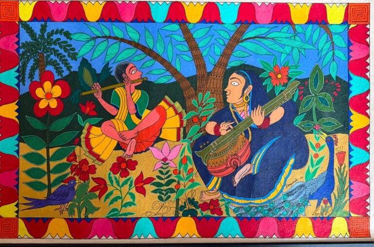 Folk Musicians Playing Their Instruments