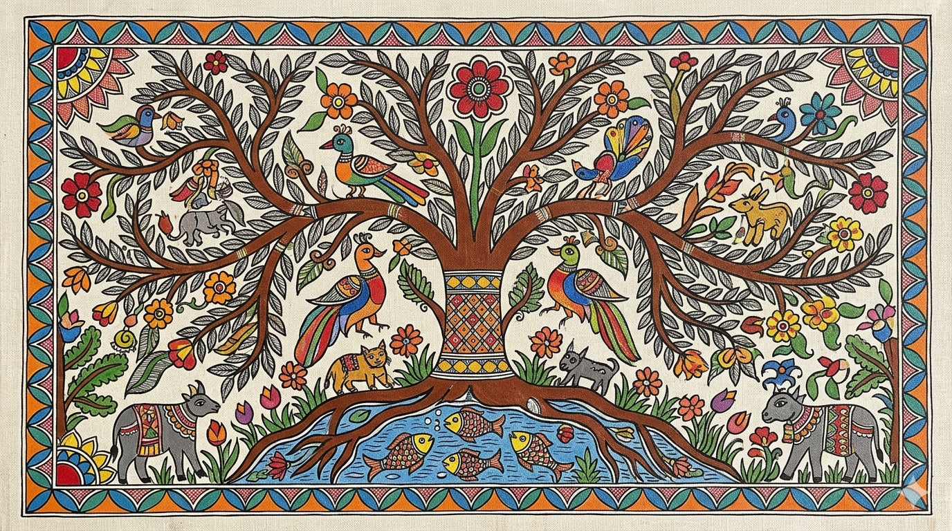 Mithila cultural artwork