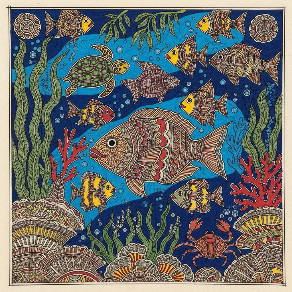 Mithila art for SDG 4 - Quality Education
