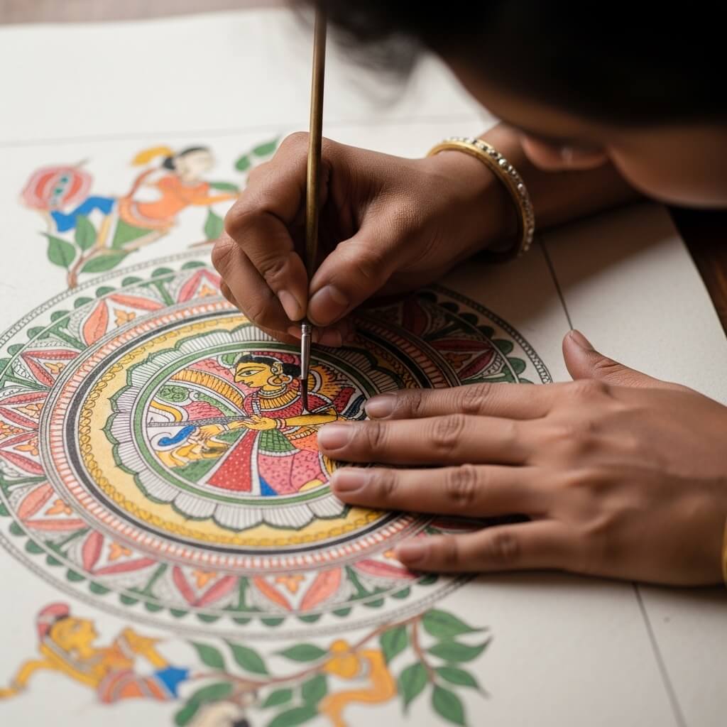 Mithila art painting
